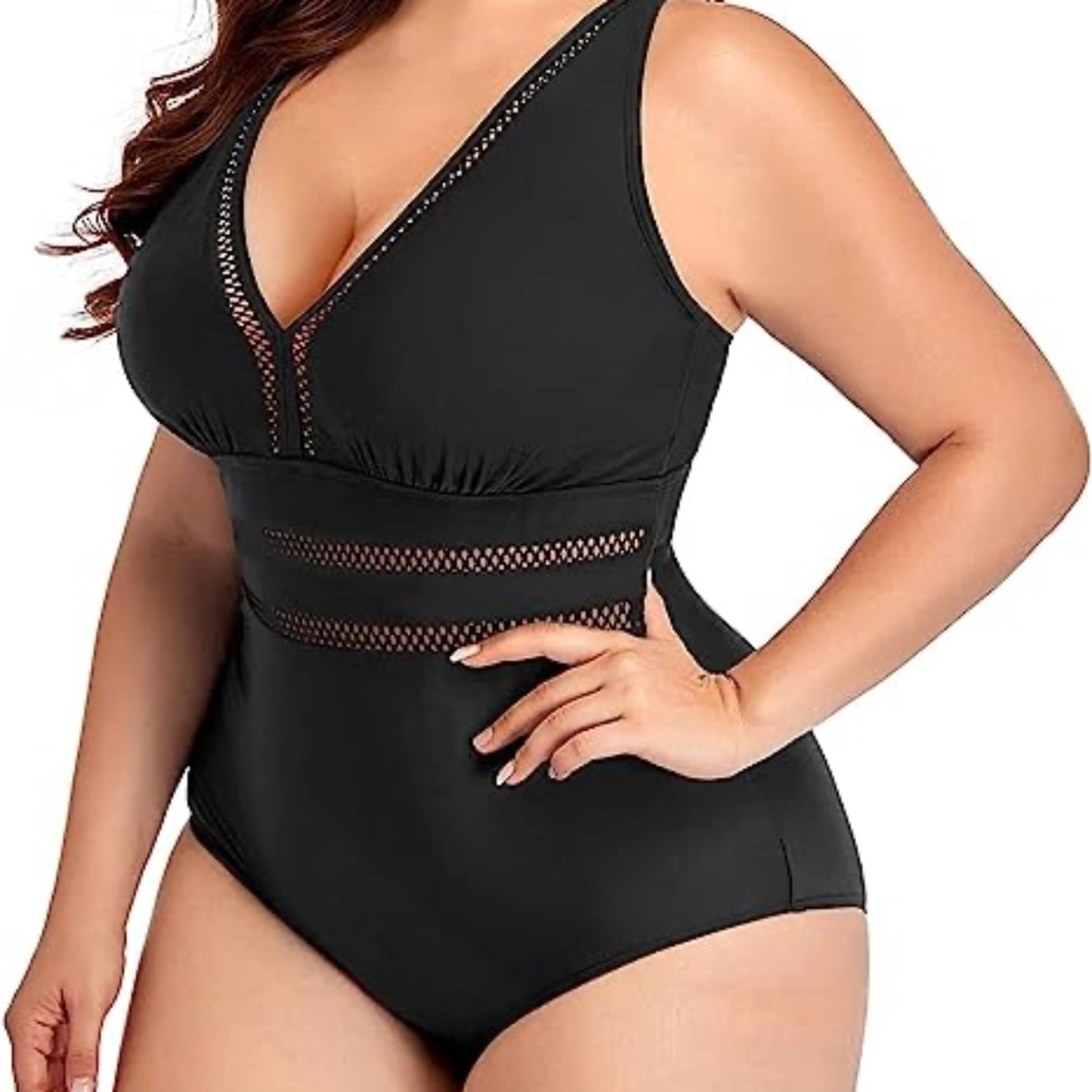 Daci Women Plus Size One Piece Swimsuits Sexy V Neck